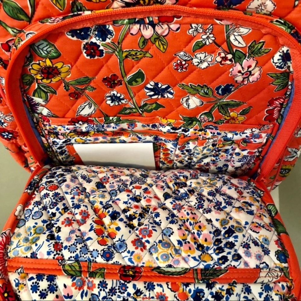 Vera Bradley Campus Backpack Laptop Coral floral - Picture 4 of 7